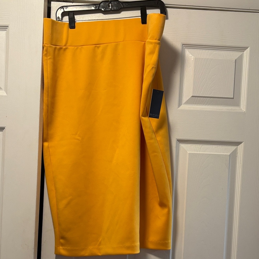 Eloquii Yellow Pencil Skirt